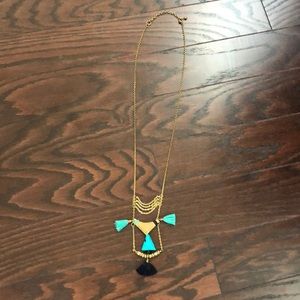 Gold and Turquoise Pendant Necklace
